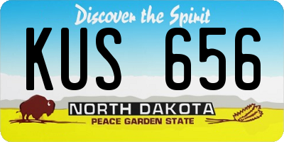 ND license plate KUS656
