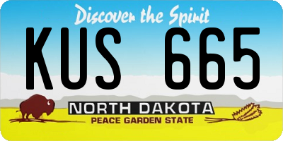 ND license plate KUS665
