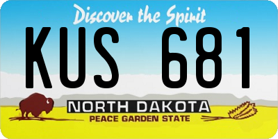 ND license plate KUS681