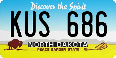 ND license plate KUS686