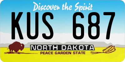 ND license plate KUS687