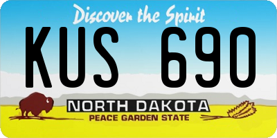 ND license plate KUS690