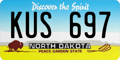 ND license plate KUS697
