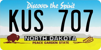 ND license plate KUS707