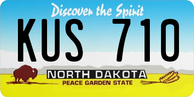 ND license plate KUS710