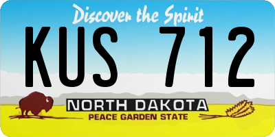 ND license plate KUS712