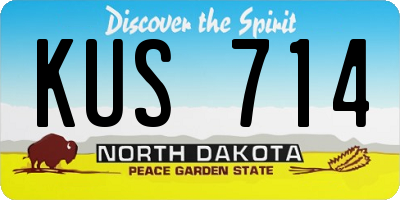 ND license plate KUS714