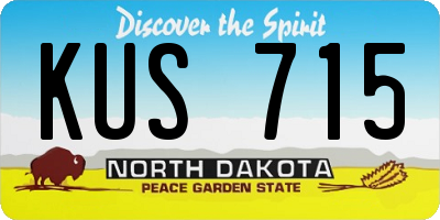 ND license plate KUS715