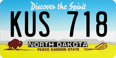 ND license plate KUS718
