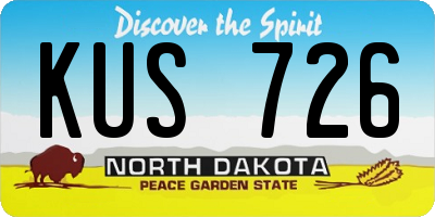 ND license plate KUS726