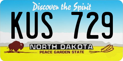ND license plate KUS729