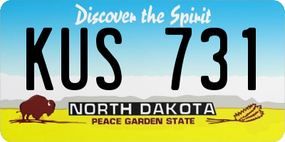 ND license plate KUS731