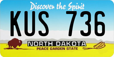 ND license plate KUS736