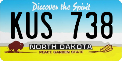 ND license plate KUS738
