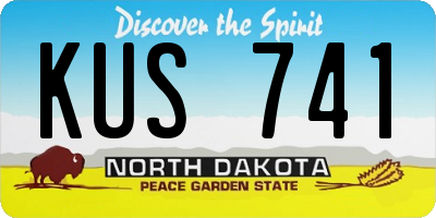 ND license plate KUS741