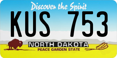 ND license plate KUS753