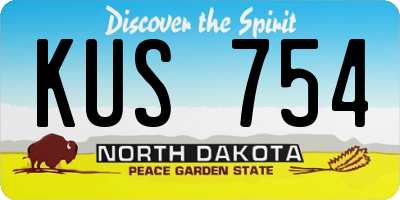 ND license plate KUS754