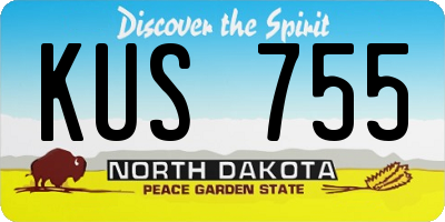 ND license plate KUS755