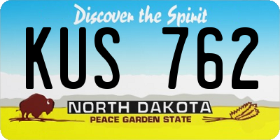 ND license plate KUS762