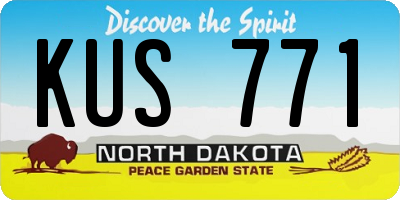 ND license plate KUS771