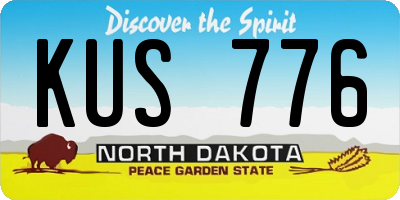 ND license plate KUS776