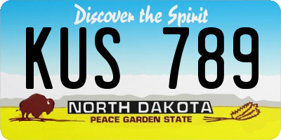 ND license plate KUS789