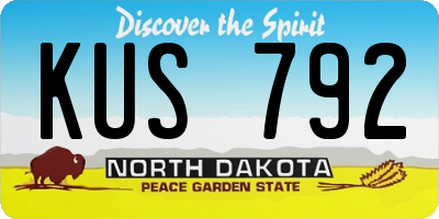 ND license plate KUS792