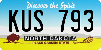 ND license plate KUS793