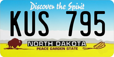 ND license plate KUS795