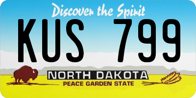 ND license plate KUS799