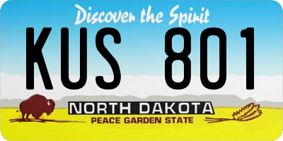 ND license plate KUS801