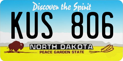 ND license plate KUS806