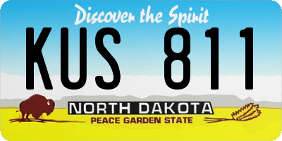 ND license plate KUS811