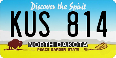 ND license plate KUS814