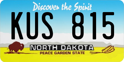 ND license plate KUS815