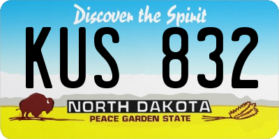 ND license plate KUS832