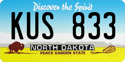 ND license plate KUS833