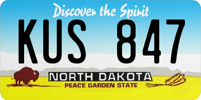ND license plate KUS847