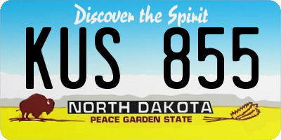 ND license plate KUS855
