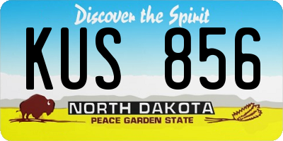 ND license plate KUS856