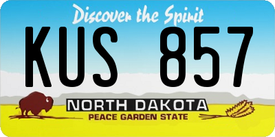 ND license plate KUS857