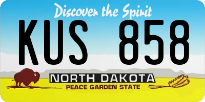 ND license plate KUS858