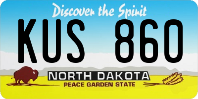 ND license plate KUS860