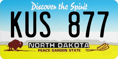 ND license plate KUS877