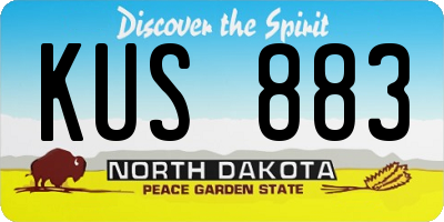 ND license plate KUS883