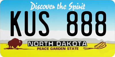 ND license plate KUS888
