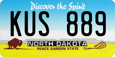 ND license plate KUS889
