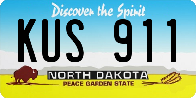 ND license plate KUS911