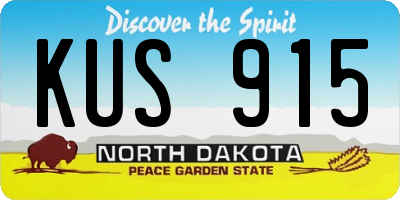 ND license plate KUS915