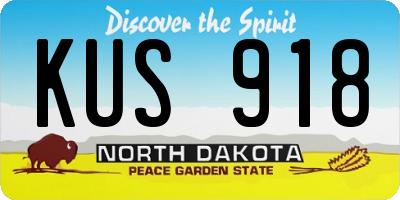 ND license plate KUS918